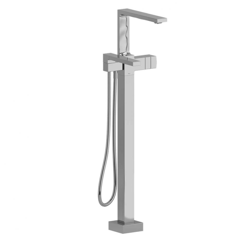 2-way Type T (thermostatic) coaxial floor-mount tub filler with hand shower trim