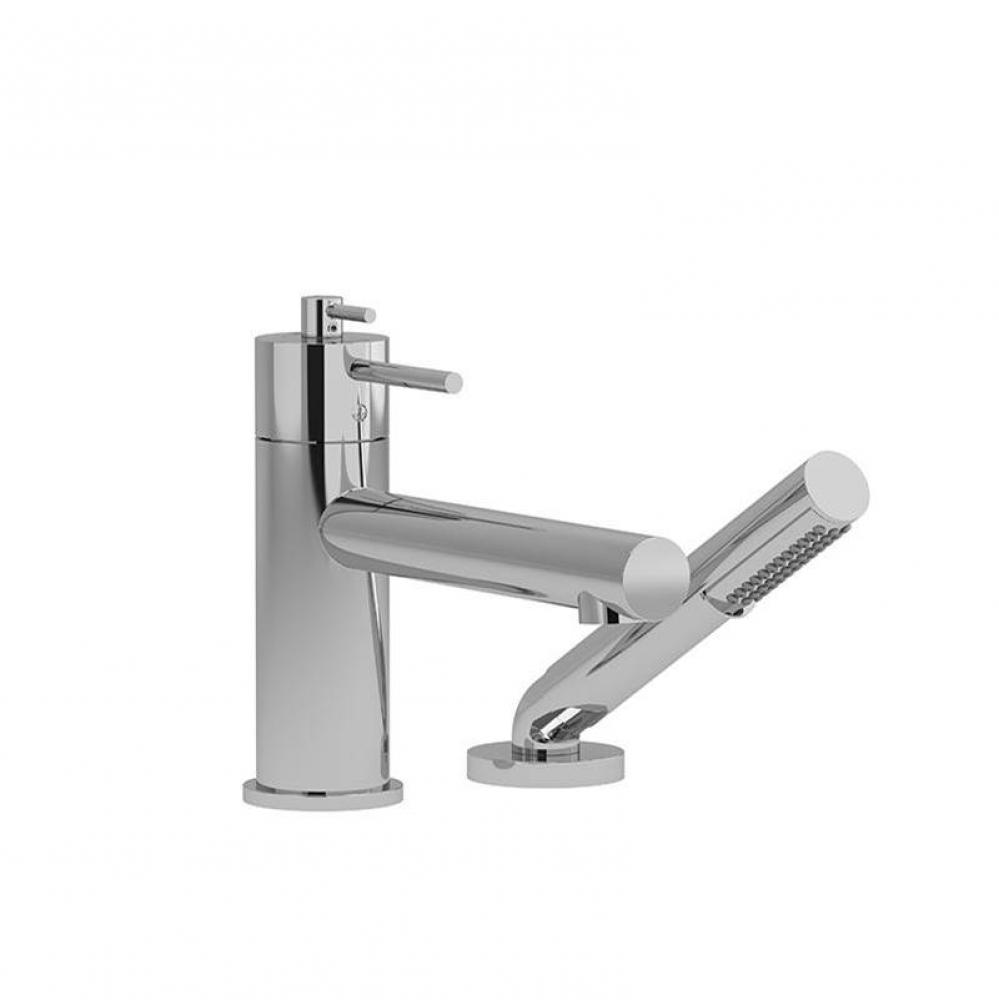 2-way 2-piece Type T (thermostatic) coaxial deck-mount tub filler with hand shower