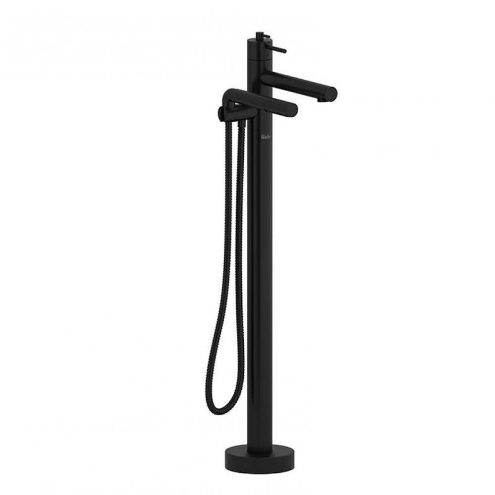 2-way Type T (thermostatic) coaxial floor-mount tub filler with hand shower trim