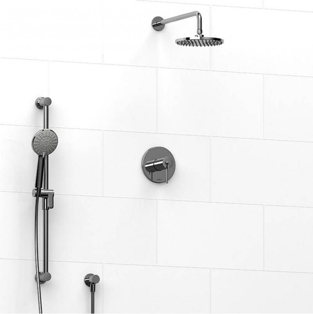 Type T/P (thermostatic/pressure balance)  1/2'' coaxial 2-way system with hand shower an