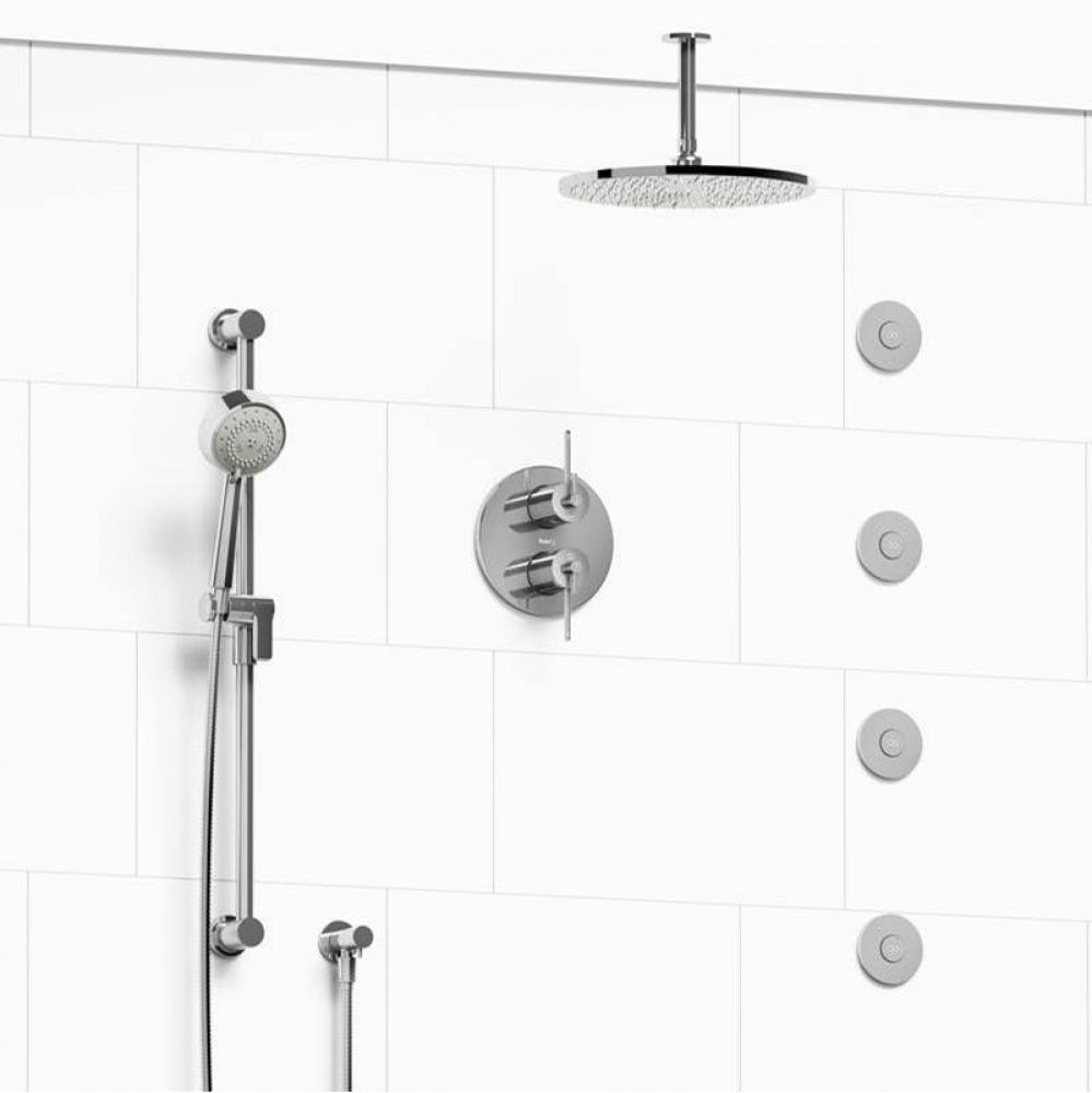 Type T/P (thermostatic/pressure balance) 3/4'' double coaxial system with hand shower ra