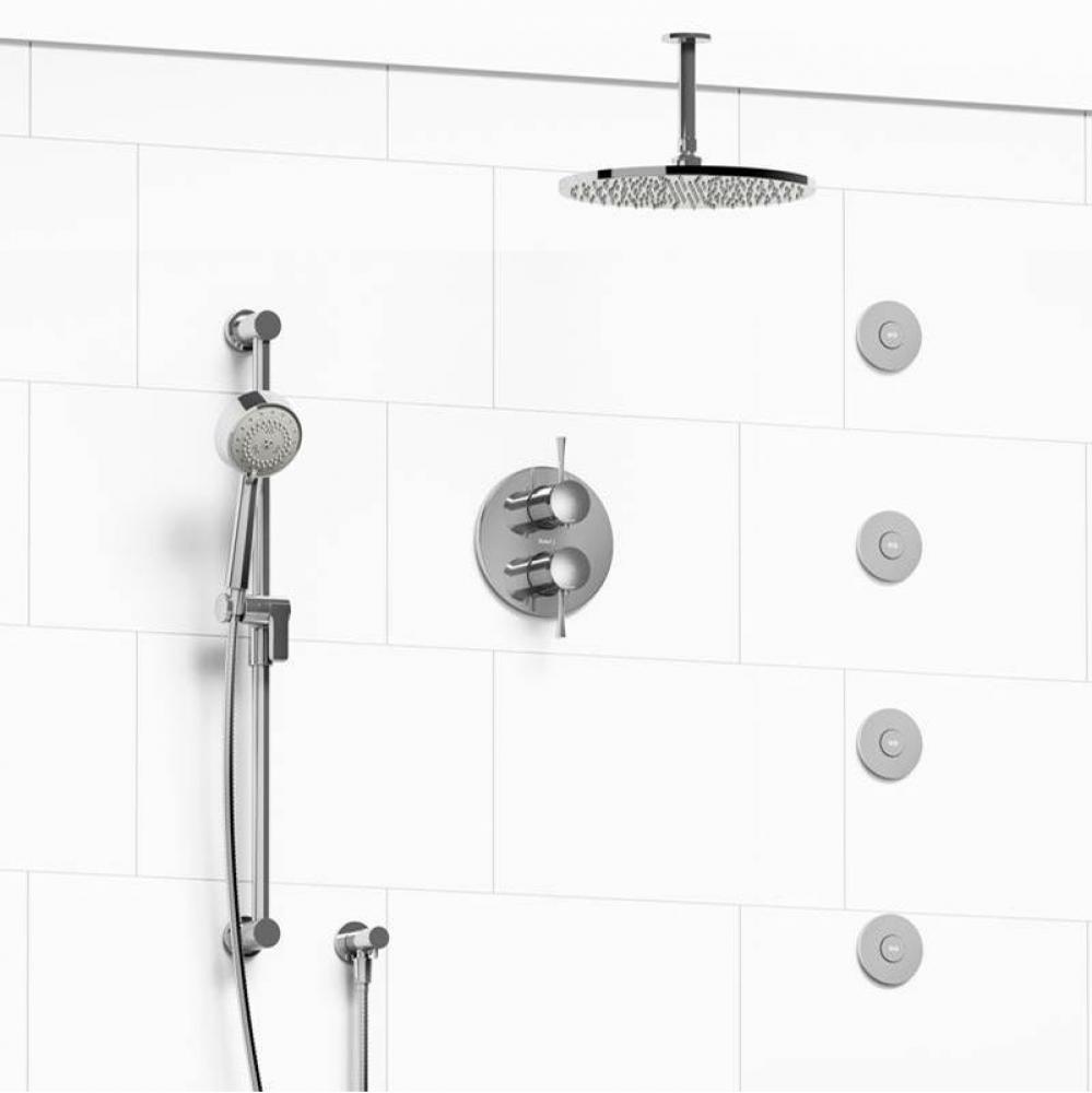 Type T/P (thermostatic/pressure balance) 3/4'' double coaxial system with hand shower ra