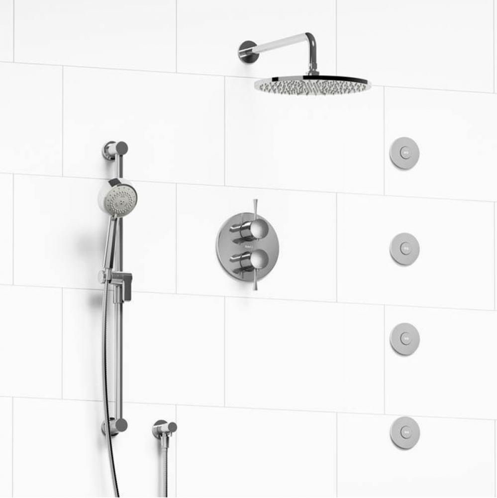 Type T/P (thermostatic/pressure balance) 3/4'' double coaxial system with hand shower ra