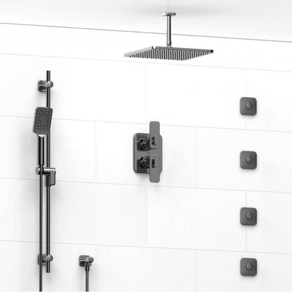 Type T/P (thermostatic/pressure balance) 3/4'' double coaxial system with hand shower ra