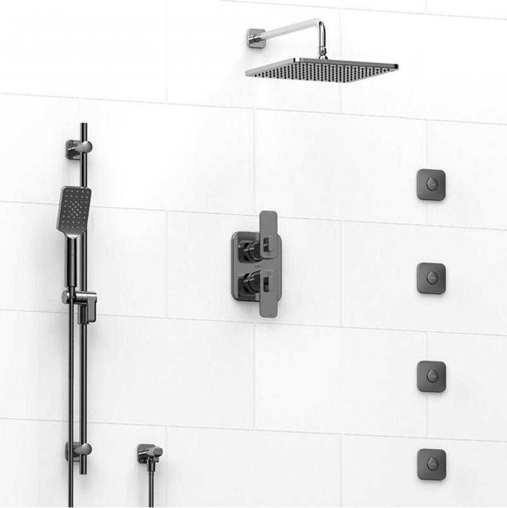 Type T/P (thermostatic/pressure balance) 3/4'' double coaxial system with hand shower ra