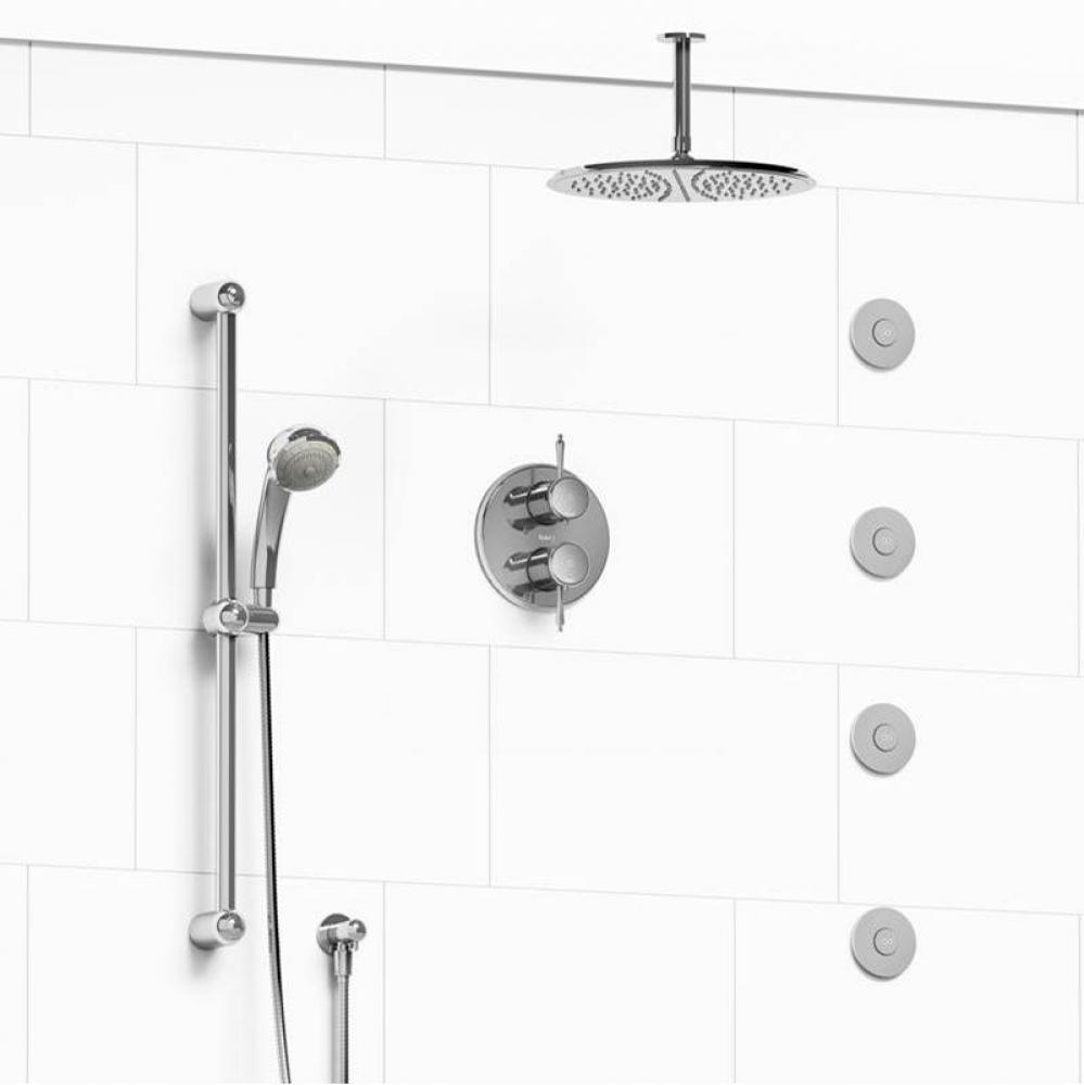 Type T/P (thermostatic/pressure balance) 3/4'' double coaxial system with hand shower ra