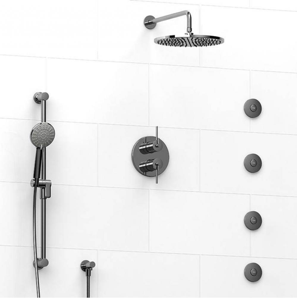 Type T/P (thermostatic/pressure balance)  3/4'' double coaxial system with hand shower r