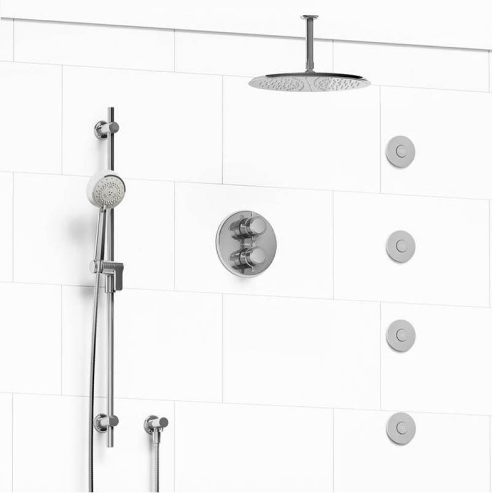 Type T/P (thermostatic/pressure balance) 3/4'' double coaxial system with hand shower ra