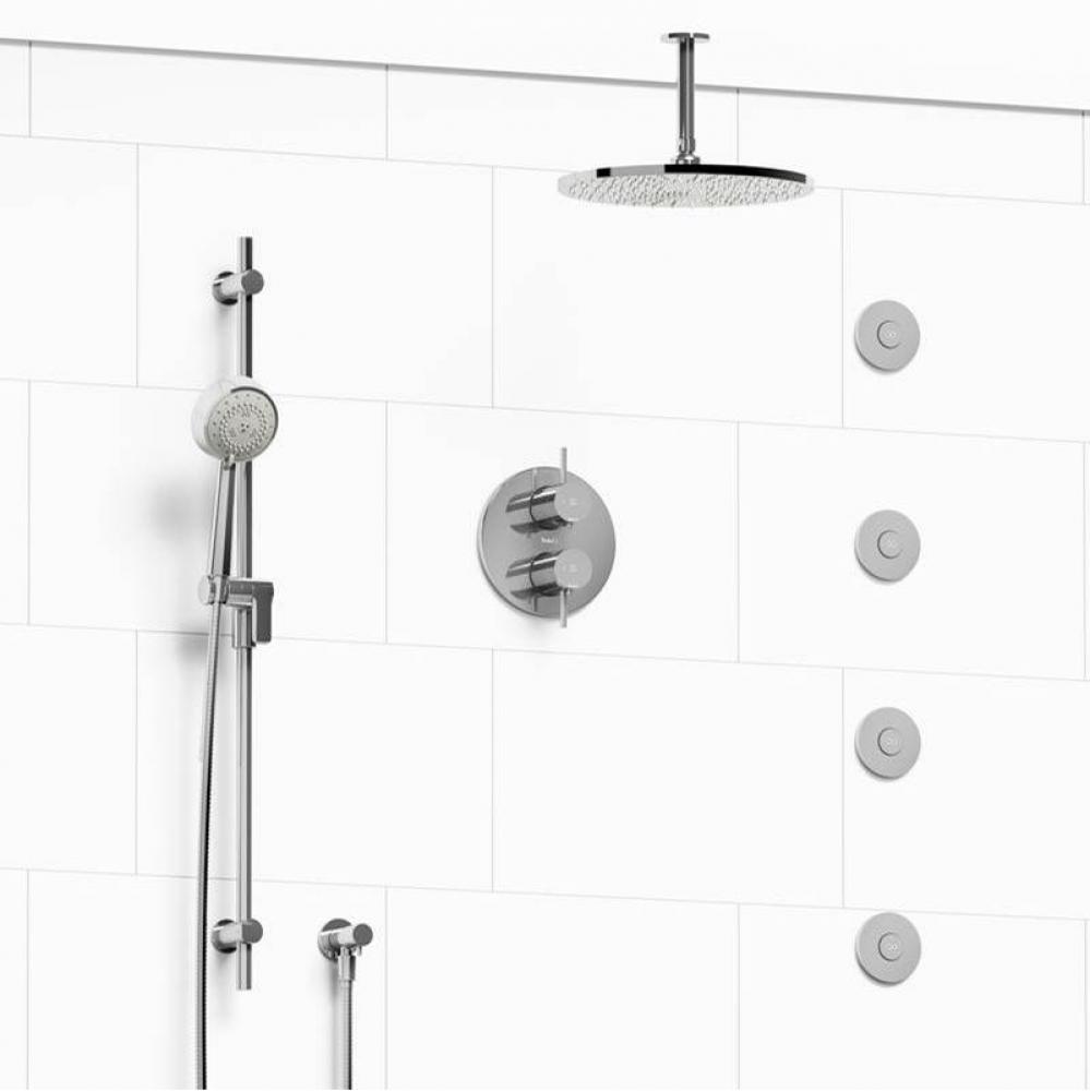 Type T/P (thermostatic/pressure balance) 3/4'' double coaxial system with hand shower ra