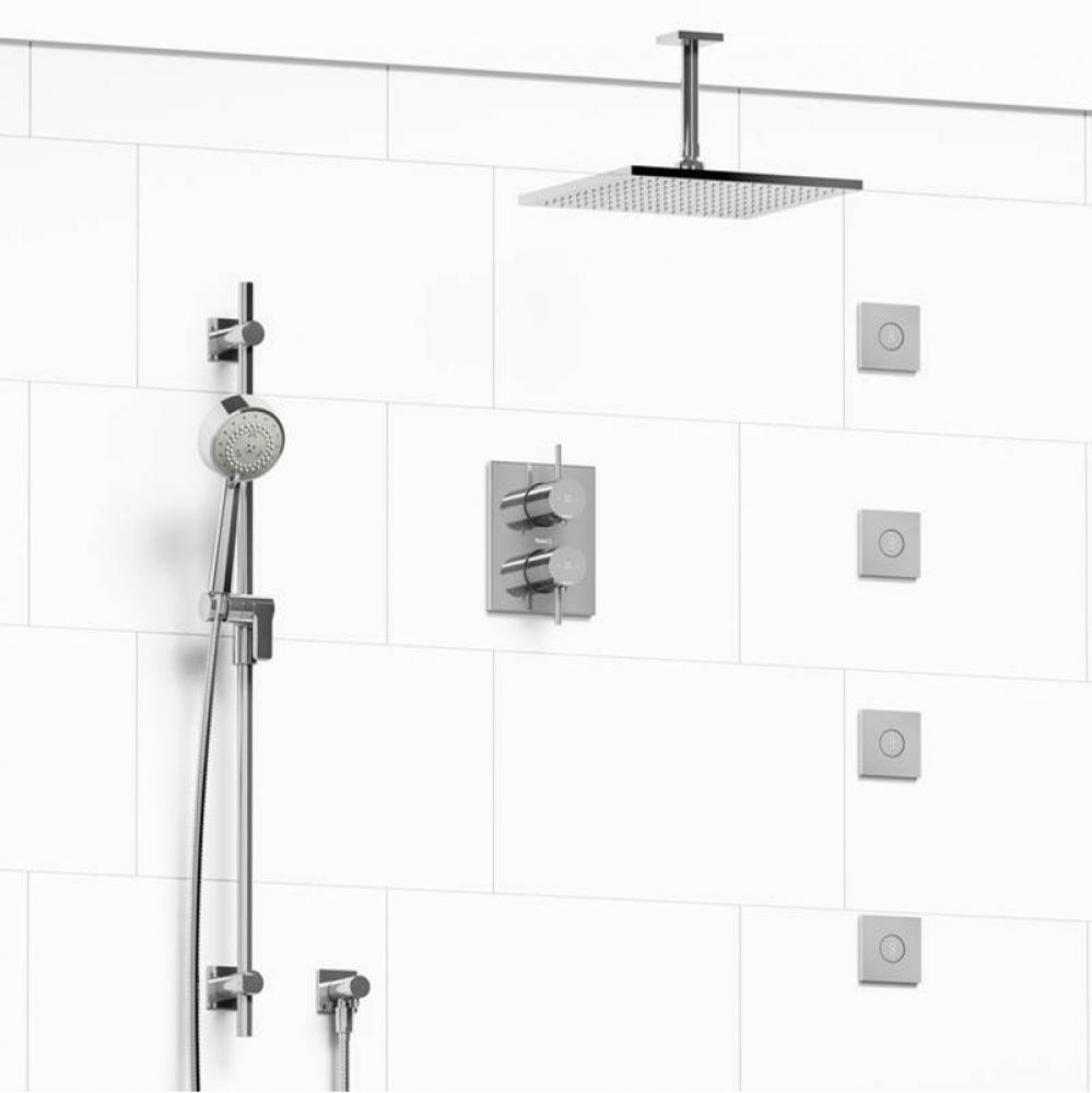 Type T/P (thermostatic/pressure balance) 3/4'' double coaxial system with hand shower ra