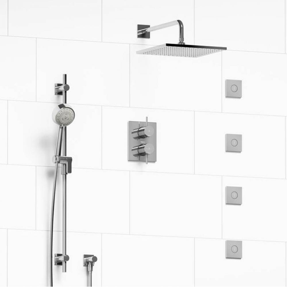 Type T/P (thermostatic/pressure balance) 3/4'' double coaxial system with hand shower ra