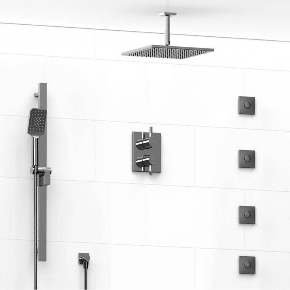 Type T/P (thermostatic/pressure balance) 3/4'' double coaxial system with hand shower ra