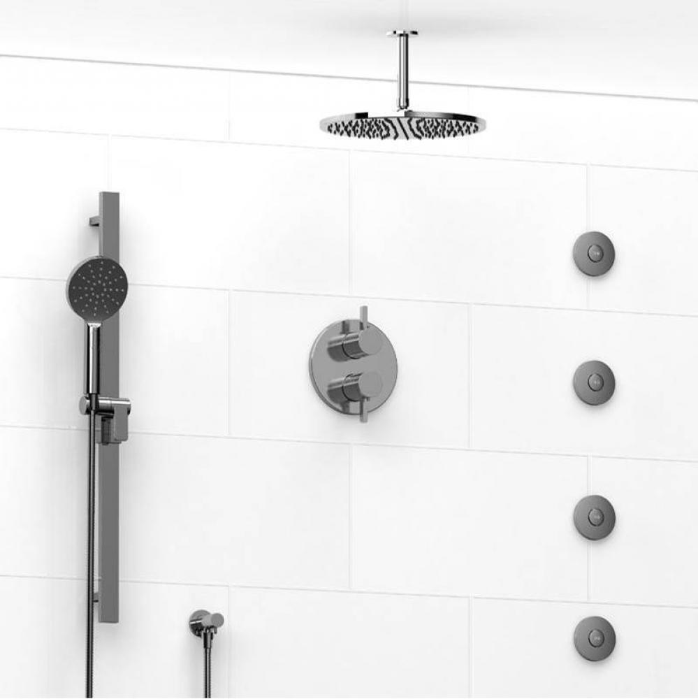 Type T/P (thermostatic/pressure balance) 3/4'' double coaxial system with hand shower ra