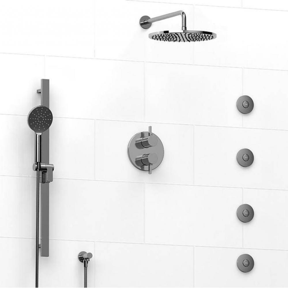 Type T/P (thermostatic/pressure balance) 3/4'' double coaxial system with hand shower ra