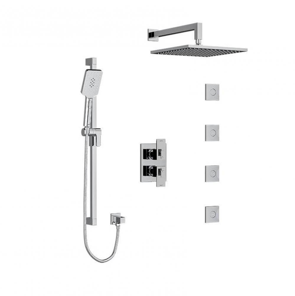 Type T/P (thermostatic/pressure balance)  3/4'' double coaxial system with hand shower r