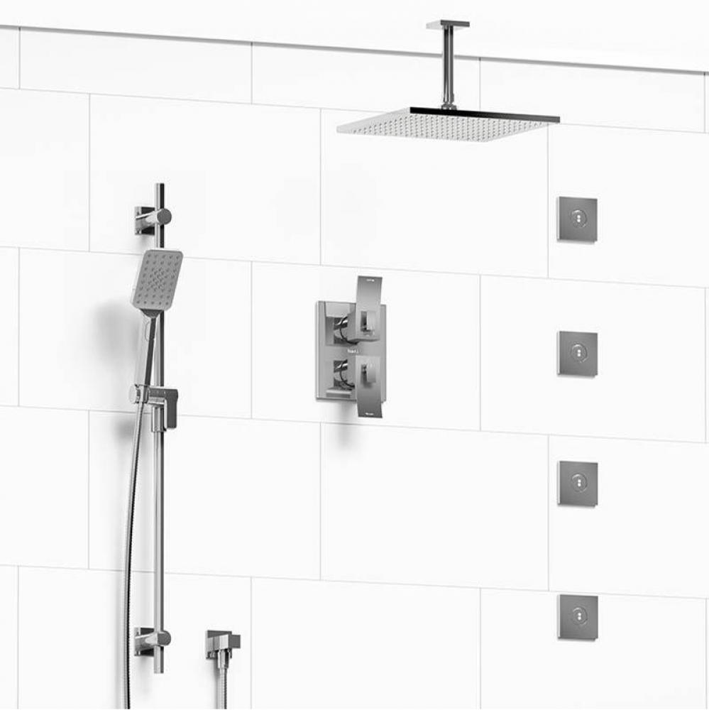 Type T/P (thermostatic/pressure balance) 3/4'' double coaxial system with hand shower ra