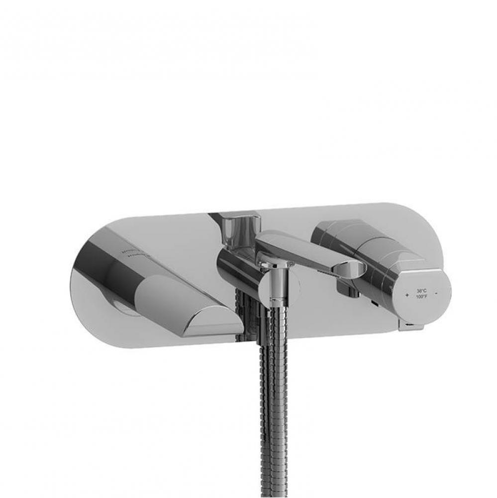 Wall-mount Type T/P (thermo/pressure balance) coaxial tub filler with hand shower