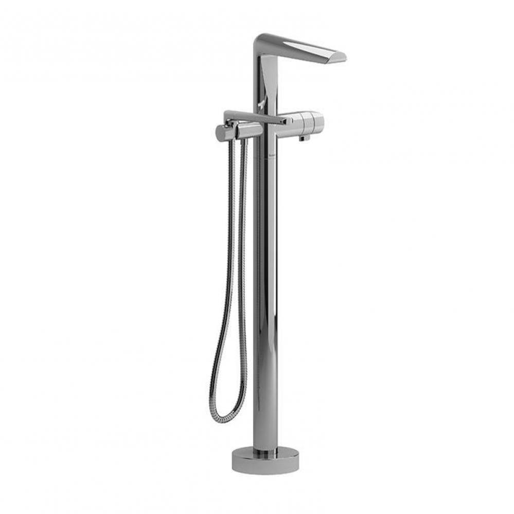 2-way Type T (thermostatic) coaxial floor-mount tub filler with hand shower