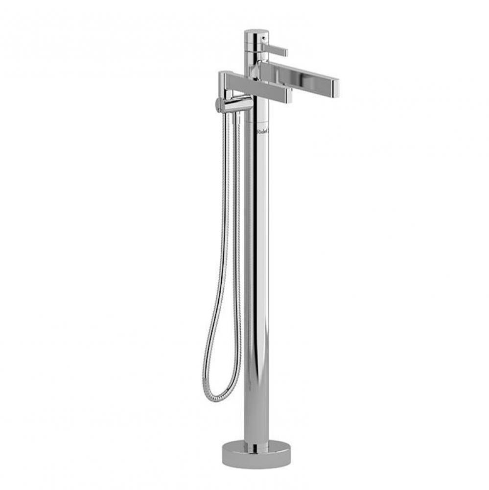 2-way Type T (thermostatic) coaxial floor-mount tub filler with hand shower