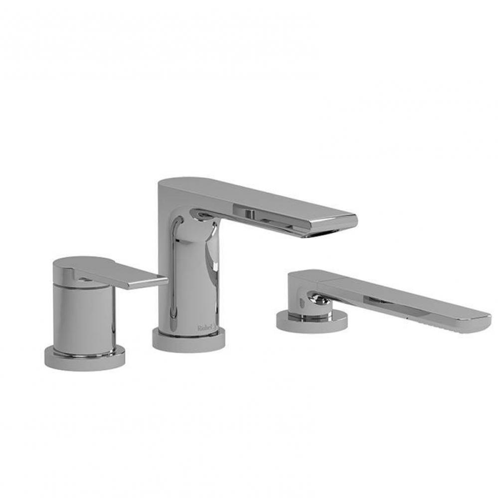 3-piece deck-mount tub filler with hand shower trim