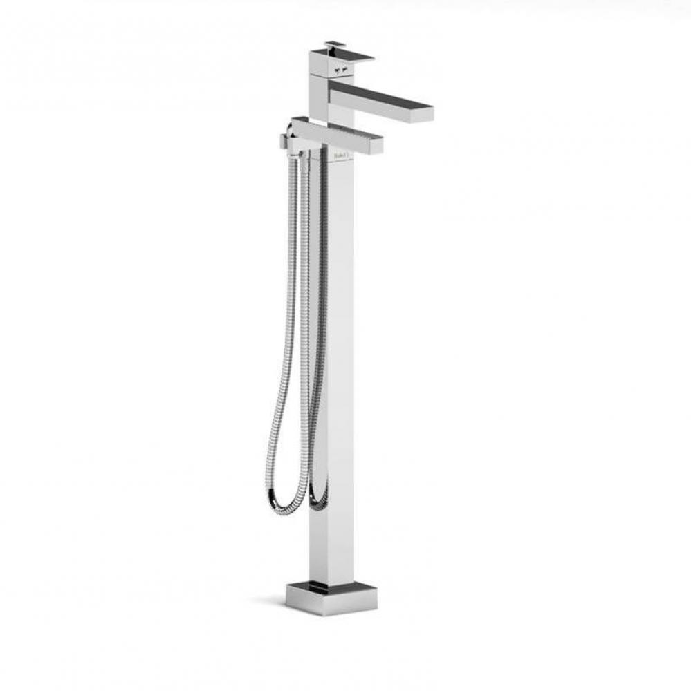 2-way Type T (thermostatic) coaxial floor-mount tub filler with hand shower trim