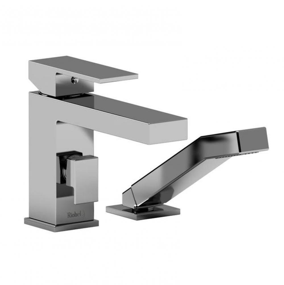 2-piece deck-mount tub filler with hand shower