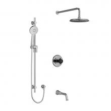 Riobel Canada KIT1345MMRD+CBK-EX - Type T/P (thermostatic/pressure balance) 1/2'' coaxial 3-way system with hand shower rai