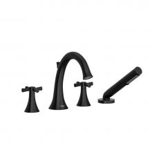 Riobel Canada ED12+BK - 4-piece deck-mount tub filler with hand shower