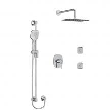 Riobel Canada KIT3545VYC-SPEX - Type T/P (thermostatic/pressure balance) 1/2'' coaxial 3-way system, hand shower rail, e