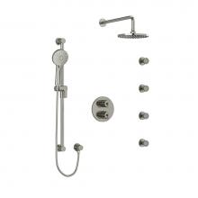 Riobel Canada KIT446CSTMBN - Type T/P (thermostatic/pressure balance) double coaxial system with hand shower rail, 4 body jets