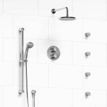 Riobel Canada KIT#446GNC - Type T/P (thermostatic/pressure balance) double coaxial system with hand shower rail, 4 body jets