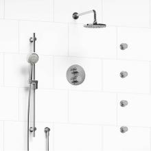 Riobel Canada KIT#446PATMC - Type T/P (thermostatic/pressure balance) double coaxial system with hand shower rail, 4 body jets