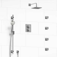 Riobel Canada KIT#446PATQC - Type T/P (thermostatic/pressure balance) double coaxial system with hand shower rail, 4 body jets