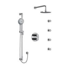 Riobel Canada KIT#446PBC - Type T/P (thermostatic/pressure balance) double coaxial system with hand shower rail, 4 body jets