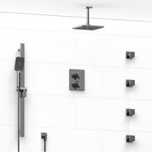 Riobel Canada KIT#446PFTQC-6 - Type T/P (thermostatic/pressure balance) double coaxial system with hand shower rail, 4 body jets