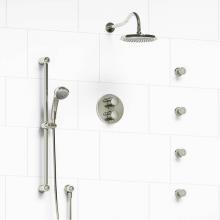 Riobel Canada KIT#446RTPN - Type T/P (thermostatic/pressure balance) double coaxial system with hand shower rail, 4 body jets