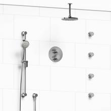 Riobel Canada KIT#446SYTMC-6 - Type T/P (thermostatic/pressure balance) double coaxial system with hand shower rail, 4 body jets