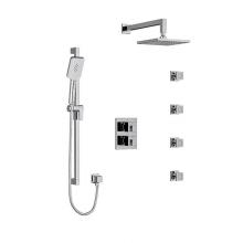 Riobel Canada KIT#446USC - Type T/P (thermostatic/pressure balance) double coaxial system with hand shower rail, 4 body jets