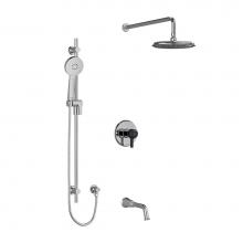 Riobel Canada KIT1345MMRDJCBK-6-SPEX - Type T/P (thermostatic/pressure balance) 1/2'' coaxial 3-way system with hand shower rai