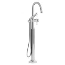 Riobel Canada TMMRD39JC - Momenti™ Thermostatic Single  Hole Floor Mount Tub Filler Trim With C-Spout