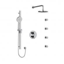 Riobel Canada KIT446PXTMC - Type T/P (thermostatic/pressure balance) double coaxial system with hand shower rail, 4 body jets