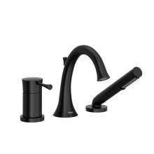 Riobel Canada TED16BK - 3-piece Type P (pressure balance) deck-mount tub filler with hand shower trim