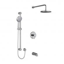 Riobel Canada KIT1345GNC - Type T/P (thermostatic/pressure balance) 1/2'' coaxial 3-way system with hand shower rai