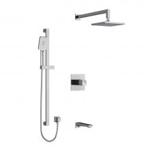 Riobel Canada KIT1345RFC-EX - Type T/P (thermostatic/pressure balance) 1/2'' coaxial 3-way system with hand shower rai