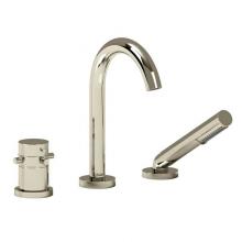 Riobel Canada RU19+PN - 2-way 3-piece Type T (thermostatic) coaxial deck-mount tub filler with hand shower