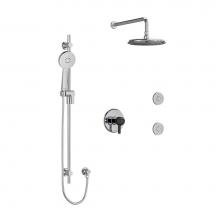 Riobel Canada KIT3545MMRDJCBK-6-SPEX - Type T/P (thermostatic/pressure balance) 1/2'' coaxial 3-way system, hand shower rail, e