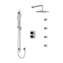 Riobel Canada KIT446EQC - Type T/P (thermostatic/pressure balance) double coaxial system with hand shower rail, 4 body jets