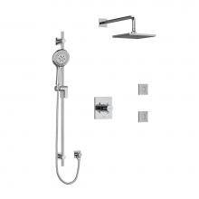 Riobel Canada KIT3545PATQ+C-SPEX - Type T/P (thermostatic/pressure balance) 1/2'' coaxial 3-way system, hand shower rail, e