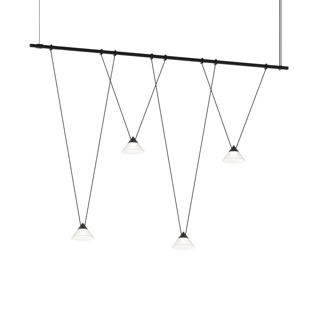 48" 1-Tier Linear w/ Etched Glass Cone Luminaires