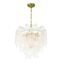 Artcraft AC12100BR - Sophia 11 Light Chandelier, Brass with Tronchi Style Glassware